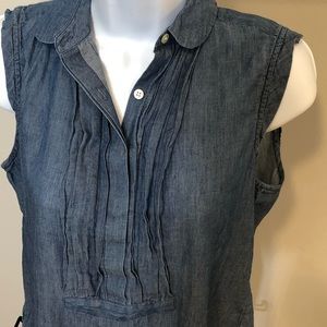 LOFT Chambray Collar Tank XS
